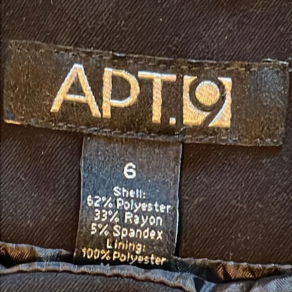 Apt. 9 size 6 fully lined black skirt side zipper wide waistband, cross over EUC - Picture 7 of 12